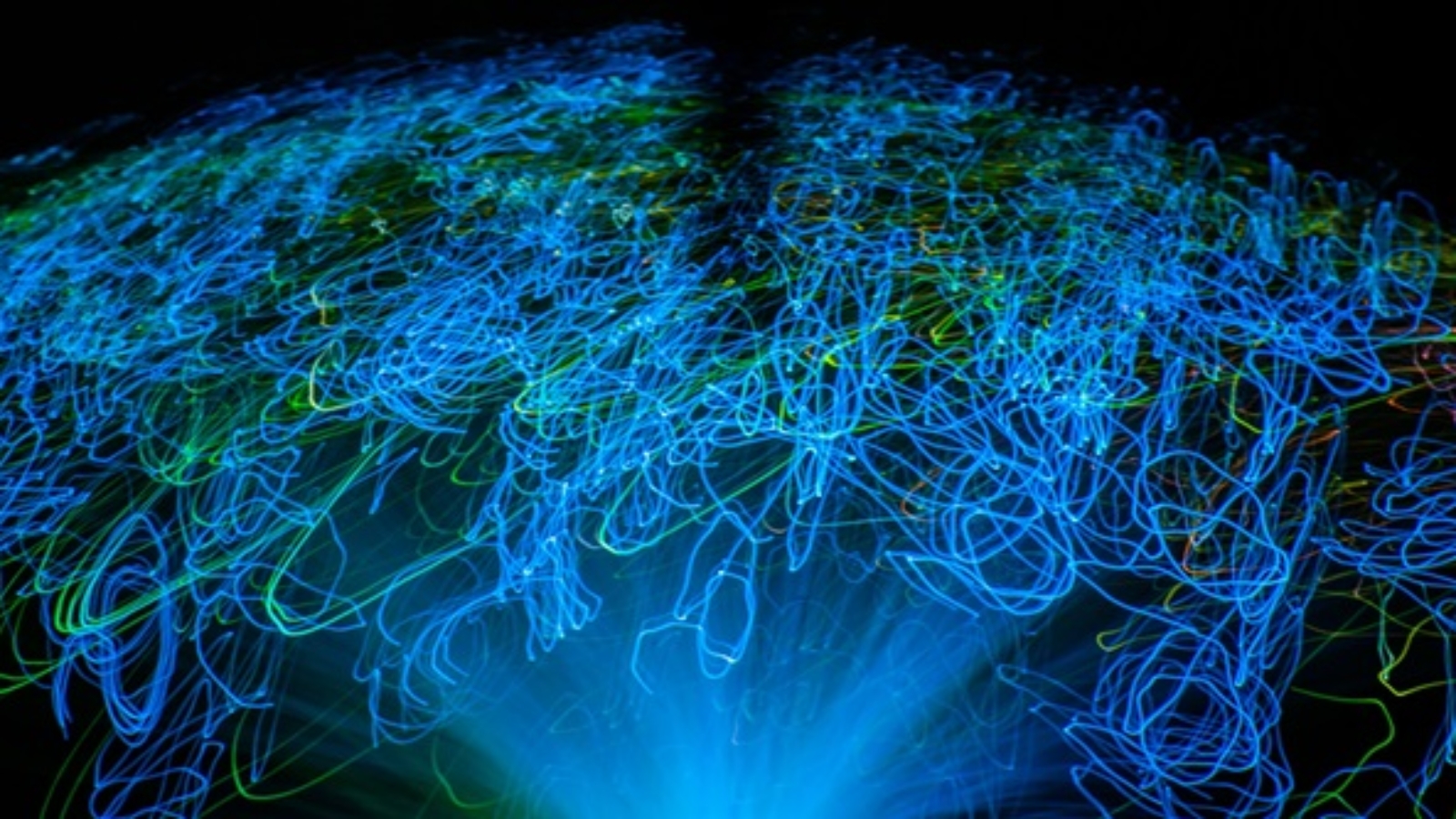 Artificial intelligence digital brain. Shaped with blue neural connection glowing lines. High quality photo